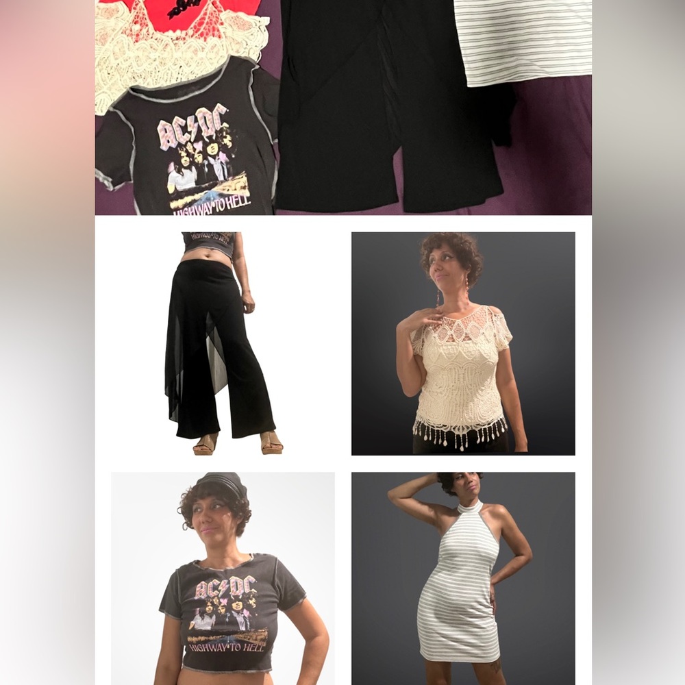 Lot Of Name Brand Women M FUNKY CLOTHES Tops, Dress Palazzo Vintage 90s Bulk As